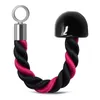 Bandes de préhension à tête unique Corde Pull Down Attache de câble Triceps Tension Noir/Rose Bandes de résistance de 15,5 pouces