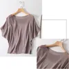 Gebreide Top Dames 2021 Zomer Koreaanse Losse Casual Bat Shirt Short Round Neck Hollow Small Sexy Ice Silk Shirt Mouwen T-shirt Y0629