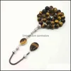 Bedelarmbanden Stijl Mans Tasbih Tijgerogen Natuursteen Moslim Rozenkrans Islam 33 66 99 Kralen Mode Armbanden 2Xqs2877138