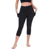 Femmes Stretch 34 Leggings de Yoga Fitness course à pied Gym poches de sport pantalon de longueur de mollet actif pantalon Capri taille haute Legginssoccer je9904613