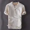 Oversized T Shirt 5XL Mens Pullover Cotton Linen Tees Summer Short Sleeve Male Casual Plus Size White Tops Clothing 210601