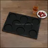 Cozinha de Bakeware, barra de jantar Home Gardensile Hamburger Forms Formul￡rios de padaria perfurados folhas de assadeira n￣o variadas cabos de tamanho de meia panela