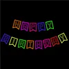 56ピース/セットお誕生日おめでとう風船蛍光パーティの装飾手紙誕生日の旗ケーキの挿入バルーンセットラテックススターアルミニウム球根g52yutr