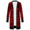 Women's Trench Coats 2021 Women Sweater Cardigan Winter Christmas Print Button Long Top Casual Cardigans Chic Korean Fashion Knit Jacket