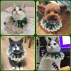 Cat Collars & Leads Collar Pet Jewelry Dog Lace Bibs Handmade Dark Green Temperamen Bows Tie Puppy Grooming Accessories