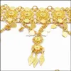 Jewelryindian Style 14K Gold Plated Metal Flower Belly Chains Dancing Summer Beach Sexig kropp Kvinnor Syckel Drop Delivery 2021 CBL48