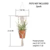 2 Pack Macrame Plant Gancho Garden Potes Plantadores Interior Ao Ar Livre Pendurado Plantador Cesta Makramee Bohemian Home Decor Wall Art 210922