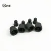 100pcs/lot Plastic Black Screw Cover Cap w/ safe ring for glass Essential Oil/serum Bottles tamper-evident lid 18mm neck