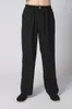 Vintage Schwarze Herrenhose im chinesischen Stil, traditionelle Baumwolle, Leinen, Wu Shu Tai Chi-Hose, S, M, L, XL, XXL, XXXL, WNS031808