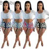 Designer femmes Denim Shorts Boutique de mode ruban foncé pantalon Non pantalon dames taille moyenne bout à bout Bandage Leggings