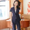 Women's Two Piece Pants Spring Womens Suits Blazer With Black Formal Fashion Gray Business 2 Set Skirt Suit