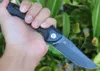 Top Quality Flipper Folding Knife D2 Stone Wash Blade Black G10 + Stainless Steel Handle Ball Bearing Fast Open EDC Pocket Knives