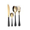 Tablewellware 16 Pcs Stainless Steel Cutlery Tableware Gold Spoon Set Forks Knives Spoons Kitchen Dinnerware Drop 210928