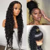 Brazilian Lace Frontal Wig 28 30 Inch Water Wave 13x4 Synthetic Lace Front Wigs For Women Deep Curly Glueless 180% Density