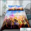 Suprimentos Têxteis Gardenadt Quarto Decoração Home Têxtil Colorf Art Series Padrão Cama De Cama De Moda Duvet Cama Er Fronha PR