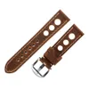 Relógio de couro genuíno Strap três buracos Banda de relógio macio respirável com fivela de cinturão cinturão 20 mm 22mm Vintage Brown H0315G