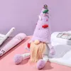 Stock Mooi gevuld pluche stuk speelgoed paarse Gnome Handgemaakte Zweedse Tomte Figurines Dolls Home Tafelblad Ornaments FY3468