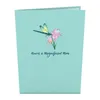 3D Dzień Matki Święto Dziękczynienia papierowy karta błogosławieństwa ręcznie robione wakacyjne karty gratulacyjne -powitanie