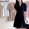 Gaganight zomer blazer jurken vrouwen korte mouw pak jurk gekerfd kantoor dame elegante mini-jurk Koreaanse jurk 210519