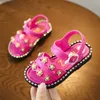 Varış Yaz Çocuk Ayakkabı Prenses Kız Sandalet Moda Inci Kristal Çocuk Plaj Sandalet Kızlar Için 4 Renkler 210713