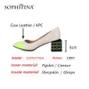 SOPHITINA, zapatos de mujer de cuero genuino con estilo, zapatos de tacón Strang, vestido medio poco profundo, alta calidad, primavera otoño, punta redonda PC997 210513