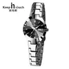 KEEP IN TOUCH Schwarz Silber Uhr Frauen Quarz Kalender Kleid Armband frauen Damen Leuchtende Relogio feminino 210616