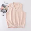 [Bing nai] 8 färger våren höst knited västar söta broderi pullovers v neck sweaters jk school uniform student kläder kläder uppsättningar