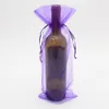 100 pz 15 37 cm di Alta Qualità Organza Sacchetti di Bottiglia di Vino Gioielli Festa di Nozze Caramelle Regalo Di Natale Pouch243B
