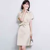 Elegant Korean style Clothing Fashion Patchwork Dresses Shirt Summer Vintage Loose Women's 882D 210420