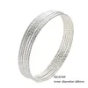 6pc / set mode guld silverpläterade armband armband för kvinnor 68mm stor cirkel tråd indisk bangle smycken party gåvor grossist x0706