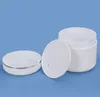 Vit bärbara påfyllningsbara kosmetiska plastburkar Travel Face Cream Lotion Cosmetic-Container Tom Makeup Jar
