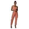 Mulheres Mulheres Tracksuits Designer Forma U Pescoço Grande Yoga Terno Calças Dois Pedações Conjuntos Casuais Color Sólido Vest Bolso Calças Slim Outfits A259