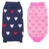 Dog Apparel Clothes Love Heart Pet Winter Woolen Sweater Knitwear Puppy Clothing Warm Soft High Collar Coat