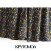 Damesmode Floral Print Geplooid Midi Rok Hoge Taille Side Rits Dames Rokken Mujer 210420
