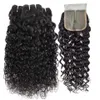 9A Braziliaanse Body Wave Menselijk Haar Met Sluiting diepe golf losse golf water wave kinky krullend haar bundels met 4x4 vetersluiting