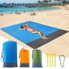 Large Beach Towels Mat Anti Sand-free Beach Anti Sand Beach Blanket Oversized Pocket Picnic Wind Prevent Sand Proof Outdoor Mat Y0706