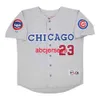 Maglia da strada grigia personalizzata Ryne Sandberg 1993 cucita con toppa della squadra aggiungi nome numero maglia da baseball