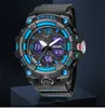 뜨거운 판매 Smael 8008 남자 군사 시계 듀얼 디스플레이 스포츠 캐주얼 야외 방수 빛나는 학생 손목 시계