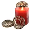 Vela jarro capa vintage flor padrões tampa estilo retro velas decorativas incense topper cap cava out metal megafia mangas