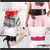 Aessories Drop Lieferung 2021 Mode Pu Lace Up Gürtel Bowknot Gürtel Für Frauen Längere Breite Binden Krawatten Bogen Bund Damen kleid Dekoration Qn