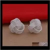 Jewelryfashion Shining Twist 925 Sier Earings Unisex Earring Jewelry Mix 4Styles Stud Earrings 1591 Drop Delivery 2021 Ygahj