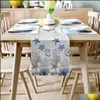 Chemin De Table Chiffons Textiles De Maison Jardin Océan Étoile De Mer Coquillage Gris Moderne Pour La Fête De Mariage Chirstmas Gâteau Floral Nappe Décoration 22