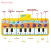 80x28 CM Muzyka Baby Piano Play Mata Multi-Funkcja z instrumentem Demo Sound Songs Tkaniny Muzyczne Dywany Zabawki Edukacyjne dla dzieci 210724