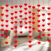16 pièces/ensemble coeur rouge bannière décorations de mariage arland bricolage Non-tissé amour rideau fête de noël décor 20220224 Q2