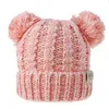 2022 kids designer hats caps baby winter hats wholesale children knitted hats pom poms hat handmade wool crochet beanies girls boys