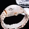 TWF V2 Cintree Curvex Automatic Tourbillon Orologio da uomo con pavé di diamanti taglio baguette Quadrante Bracciale in acciaio inossidabile Super Edition Cris291T