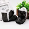Ciepła zima baby boy dziewczyna cekinowe buty śniegowe z pluszowym kulką niemowlę antypoślizgowe berbeć buty noworodka bawełniana but G1023