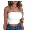 Women Tube Tops Sleeveless Backless Sexy Exposed Navel Strapless Solid Color Street Style Fashion Slim Fitting 210522