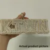 Nieuwe Mode Big Size Vergulde Volledige Bling CZ Steen DIY Custom Naam Letter Hanger Ketting met 3mm 24 inch Touw Ketting voor Mannen Vrouwen