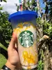 Wielokrotnego użytku 5 szt. Starbucks Tumbler Kolor Zmiana Starbucks Tumbler Original Starbucks Cups PP Food Grade 24 POM (700 ml) ze słomy CG001